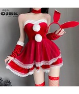 OJBK Santa Lingerie Christmas Lace Dress Plush Red Costume (Premium Seller) - £38.53 GBP