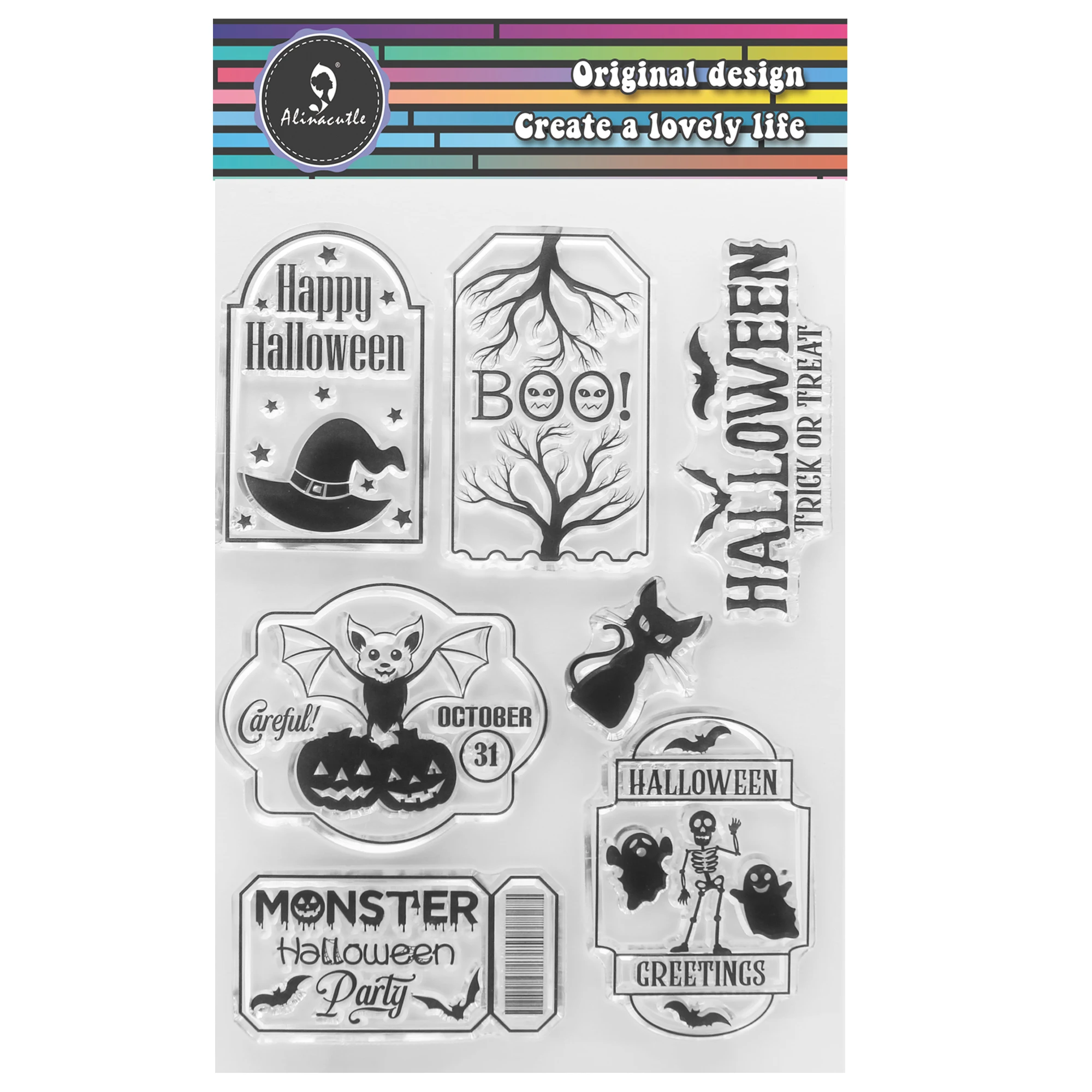 House Home Alinacutle CLEAR STAMPS Halloween Tags DIY Card ScrapboAng Paper Craf - £19.61 GBP