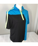 Jamie Sadock Size Medium Top Womens Polo 1/4 Zip Short Sleeve Color Block - $34.86 CAD