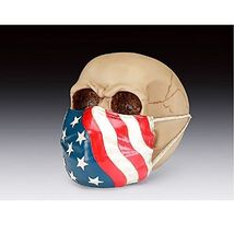 Skull With USA Flag Mask Figurine 4 inch - $9.89