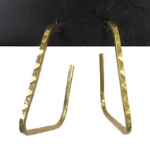Vintage 12k Gold Filled Textured Square Hoop Earrings Pierced 1/20 GF Rectangle - £15.63 GBP
