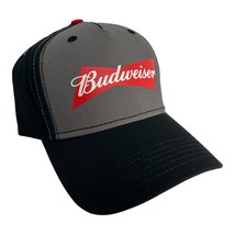 NEW BUDWEISER BEER PARTY CAP HAT BLACK RED ADULT SIZE ONE SIZE CURVED BILL - £14.12 GBP