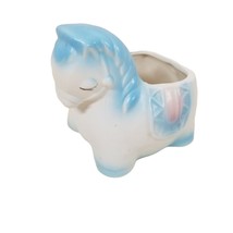 Inarco Horse Planter Baby Nursery Decor Blue White Sleeping E-3550 Sweet Sleepy - $19.94