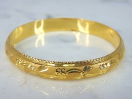 Womens Vintage Estate 22K Yellow Gold Bangle Bracelet 13.7g E5015 - £2,097.11 GBP
