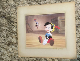 Rare &quot;Pinocchio and Jiminy Cricket&quot;, Disney Classics Lithograph Print Cel 1960s - £311.31 GBP
