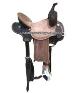 Western Leather Barrel Racing Saddle Floral Tolled  Rough Out Seat with ... - $7,032.69 MXN+