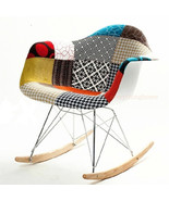 Quilt Pattern Eiffel Style Rocking Rocker Shell Chair Mid Century Modern - €144,87 EUR