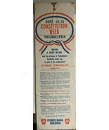 PENNSYLVANIA RAILROAD vintage 1937 5-1/4&quot; x 17-1/2&quot; Constitution Week br... - $33.93 CAD