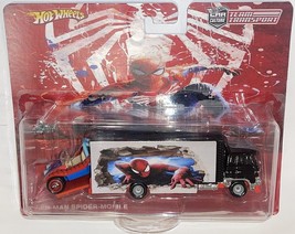 Spiderman Custom Hot Wheels Team Transport Spiderman Series  w/ Real Riders - £117.20 GBP