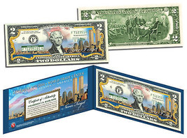 WORLD TRADE CENTER 9/11 Skyline COLORIZED Legal Tender $2 U.S. Bill NEVE... - $14.92