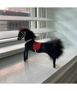 Vtg West Germany Max Carl Wagner Black Flocked Horse Pony Original Monke... - $32.73