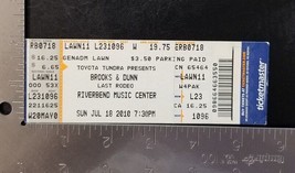 BROOKS &amp; DUNN - LAST RODEO TOUR JULY 18, 2010 UNUSED WHOLE CONCERT TICKET - $15.00