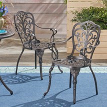 Buddy Outdoor Cast Aluminum Dining Chair (Set Of 2), Shiny Copper - $451.09