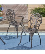 Buddy Outdoor Cast Aluminum Dining Chair (Set Of 2), Shiny Copper - £358.57 GBP