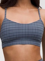 Lululemon  Flow Y Bra Nulu~Glow Grid Washed Denim Multi~0-2-4-6-8-10-12~14 - $1,655.40 MXN