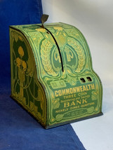 Vtg Commonwealth Three Coin Registering &amp; Savings Bank TIn Litho Childre... - $49.45
