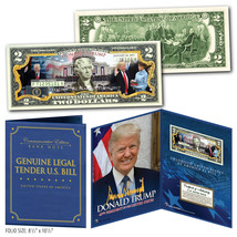 DONALD TRUMP 45th INAUGURATION $2 Bill in Large 8x10 Collectors Photo Di... - $18.65