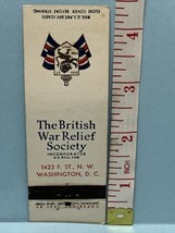 Vintage Matchbook Cover  The British War Relief Society INC. Washington, DC gmg - $12.38