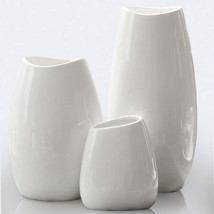 Ceramic Vase Set Of 3 Flower Vases For Home Decor, Contemporary White Vase For - £35.27 GBP