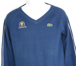 Lacoste Sports Presidents Cup PGA Tour Golf Sweater Blue Pullover V Neck Size 40 - $61.17