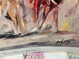Vintage  Ted DeGrazia Lithograph Print Kino&#39;s Soldiers and Pack Horses Southwest - £36.67 GBP