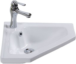 Renovators Supply Manufacturing Alexander Ii Modern Bathroom Corner Sink White - £156.39 GBP