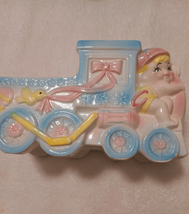 Rubens Orginal Nursery Train Planter Pastels Boy Train Conductor Ceramic... - $8.90