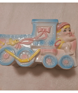 Rubens Orginal Nursery Train Planter Pastels Boy Train Conductor Ceramic... - $8.90