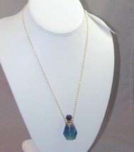 Essential Ritual Carved Rainbow Flourite Gemstone Scent Bottle Necklace NWT - $39.99