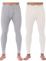 Fruit Of The Loom Big Men&#39;s Thermal Bottoms 2 Pack Size 4XL Natural &amp; Gray NEW - £16.39 GBP