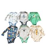 Disney Baby Bodysuit Lot 6 12 Months Mickey Winnie Pooh Long Sleeve - $12.86