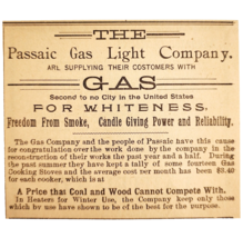 1895 Passaic Gas Light Company Victorian Advertisement Utility New Jerse... - $19.99