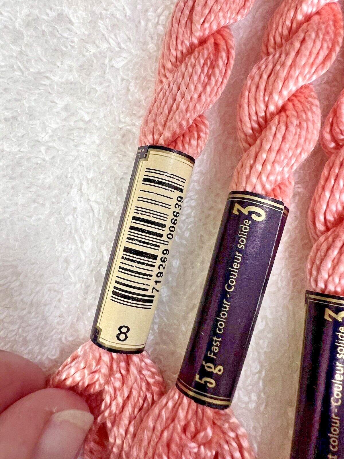 7 MINT Anchor Perle Pearl Cotton #8 Coral Embroidery Floss Vintage Skein Item image 2