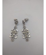 Sterling Silver Marcasite Cross Dangle Earrings  - $709.40 MXN