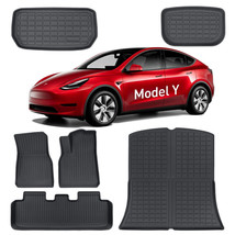 Tesla Model Y Floor Mats, 6PCS All Weather Front Rear Cargo Liner Mat, 2... - $39.99