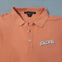 Skoal Peach Blend Mens Polo Shirt Devon &amp; Jones Large Short Sleeve Advertising - £14.16 GBP