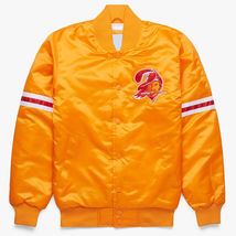 Vintage 80s NFL Tampa Bay Buccaneers Varsity Letterman Golden Satin Jacket - £83.72 GBP