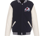NHL Colorado Avalanche Reversible Fleece Jacket PVC Sleeves 2 Front Logo... - £96.21 GBP