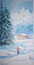 Vintage Christmas Card Art Work by E Lamphier 1978  - £1.59 GBP