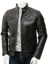 Mens Black Leather Jacket Motorcycle Pure Lambskin Biker Size S M L XL XXL 3XL - £114.23 GBP
