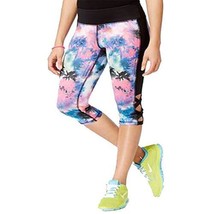 Material Girl Juniors Activewear Printed Lattice Side Cropped Leggings, Small - $33.38