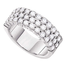 14k White Gold Womens Round Pave-set Diamond Triple Row Wedding Band 1.0... - $1,698.00