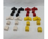 Lot Of (24) Wooden House Board Game Meeple Tokens Black Red Yellow Red  - $23.75