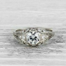 Vintage Style Engagement Ring 2.35Ct Round Simulated Diamond in 14k Whit... - £212.25 GBP