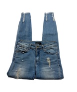 Vivid Womens Skinny Jeans Small/36 Medium Wash Denim Distressed Raw Hem ... - $38.35 CAD