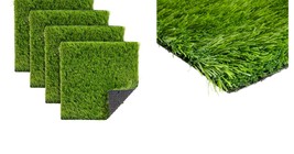 Artificial Grass Turf Tiles for DIY Crafts, 12x12 In Green Square Mats 4... - £35.11 GBP