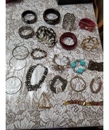 24 Vintage to Modern Costume Jewelry Lot (Bracelets).  Assorted Styles a... - $22.50