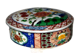 Imari Ware Japanese Porcelain Covered Bowl W/ Lid Trinket Dish- Sakura Miyako - £19.73 GBP