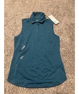 Walter Hagen Women&#39;s Clubhouse Jacquard Sleeveless UV Golf Polo Teal Oce... - $27.39 CAD