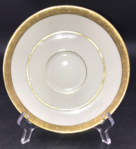 Theodore Haviland Limoges France Embossed Design Gold Rim Saucer Plate 5.75&quot; - £7.54 GBP